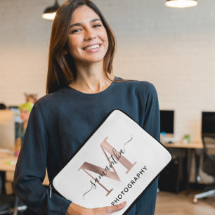 Capa Para Notebook Logotipo de assinatura Elegante Monograma M Monogr