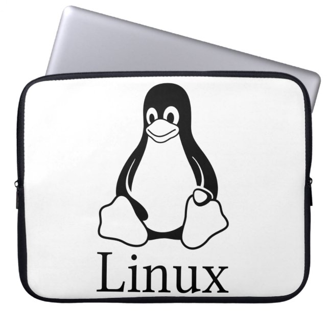 Capa Para Notebook Logotipo de Linux com Tux o pinguim de Linux (Frente)