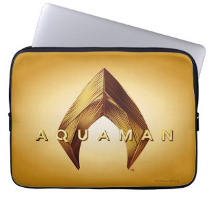 Capa Para Notebook Logotipo dourado de Aquaman   Aquaman
