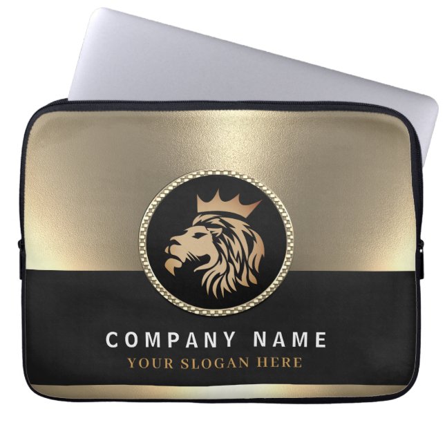 Capa Para Notebook Logotipo Dourado Elegante profissional (Frente)