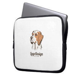 Capa Para Notebook logotipo ilustrado de um cão marrom e branco