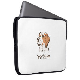 Capa Para Notebook logotipo ilustrado de um cão marrom e branco