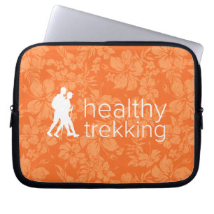 Capa Para Notebook Logotipo Laranja de Trekking Saudável, Terno Molh