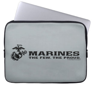 Capa Para Notebook Logotipo preto empilhado do USMC "Os poucos, os or