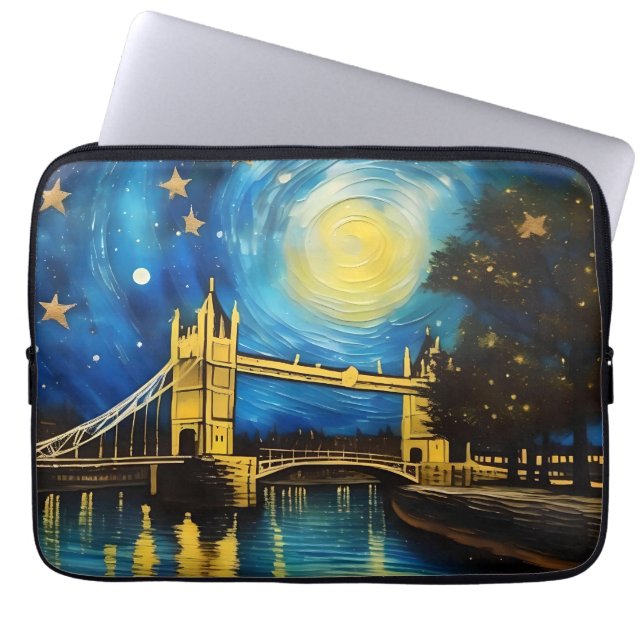 Capa Para Notebook London Bridge Acrylic Art, (Frente)