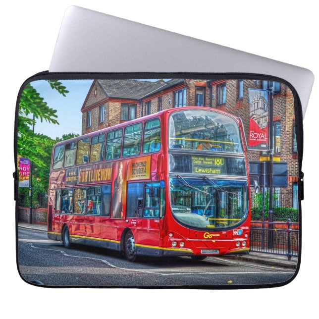 Capa Para Notebook Londres para Lewisham Red Double-decker Bus UK (Frente)