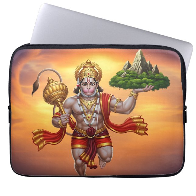 Capa Para Notebook Lord Hanuman Voando Levantando Montanha (Frente)