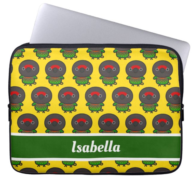 Capa Para Notebook Lory de listras amarelas (Frente)