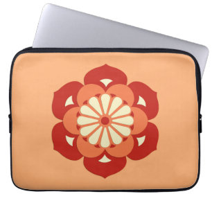 Capa Para Notebook Lotus Flower Mandala, Pastel Orange e Mandarin