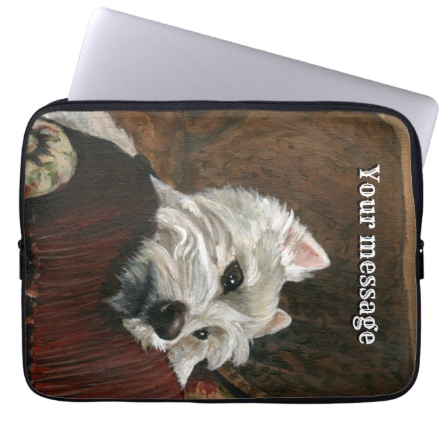 Capa Para Notebook Lounging Westie em Sofa (Frente)