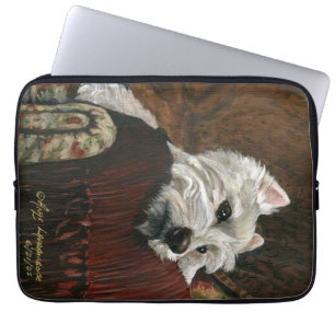 Capa Para Notebook Lounging Westie em Sofa