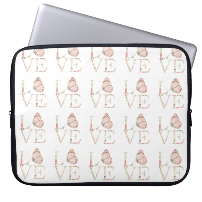 Capa Para Notebook Love Butterfly Floral (Frente)