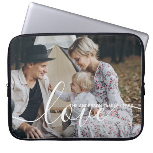 Capa Para Notebook 'Love' Foto personalizada da família com nome per