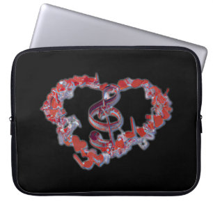 Capa Para Notebook Love Heart Music Symbol