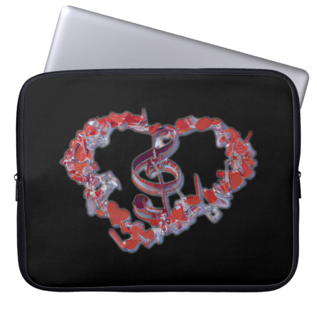 Capa Para Notebook Love Heart Music Symbol (Frente)