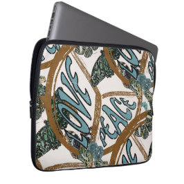 Capa Para Notebook Love Peace Butterflies Vintage Summer Hippie