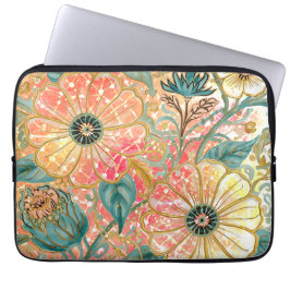 Capa Para Notebook Lovely Blooming Flowers with Colorful Design