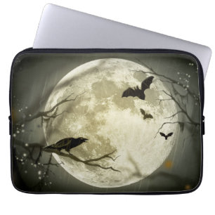 Capa Para Notebook Lua cheia com morcegos e Raven