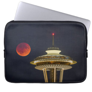Capa Para Notebook Lua de Sangue   Agulha Espacial de Seattle