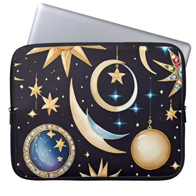 Capa Para Notebook Lua E Estrelas Celestiais (Frente)