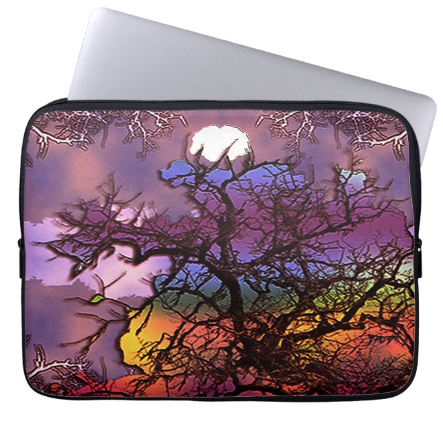 Capa Para Notebook Lua nas árvores...... (Frente)