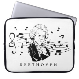 Capa Para Notebook Ludwig van Beethoven Portrait e Bust Com Notas