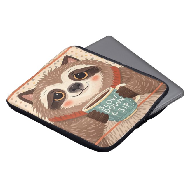 Capa Para Notebook Luminosidade de cartoon branca com olhos sonolento (Frente Topo)