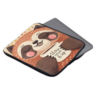 Capa Para Notebook Luminosidade de cartoon branca com olhos sonolento