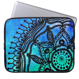 Capa Para Notebook Luva elétrica do laptop da mandala da aguarela