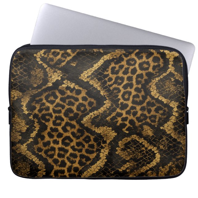 Capa Para Notebook Luxe Leopard-Python Fusion Impressão (Frente)