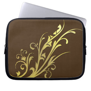 Capa Para Notebook Luxo Abstrato Flor de Ouro Falso