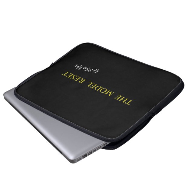 Capa Para Notebook Luxury Black & Gold Parisian Chic Laptop Sleeve -  (Frente Inferior)