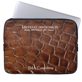 Capa Para Notebook Luxury Brown Crocodile Leather Attorney at Law