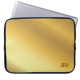 Capa Para Notebook Luxury Gold Gradient Monogram Personalized
