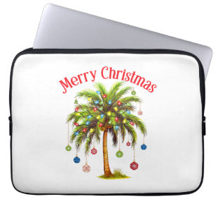 Capa Para Notebook Luz de palmeira de Natal Alegre Havaiano Tropical
