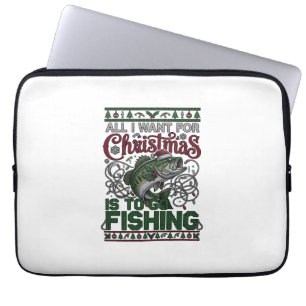 Capa Para Notebook Luzes de Chapéu do Papai Noel de Peixe de Natal Vá