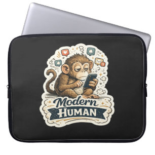 Capa Para Notebook Macaco Engraçado Humano Moderno Smartphone Mídia S