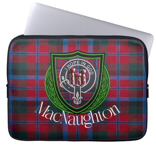 Capa Para Notebook MacNaughton Scottish Clan Tartan & Crest (Frente)