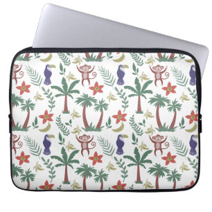 Capa Para Notebook Macra e macaco, sem costura, de padrões tropicais