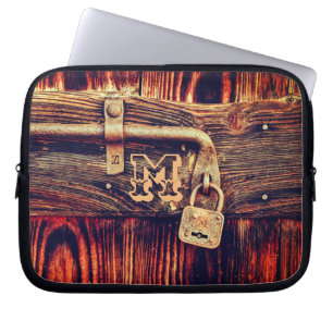 Capa Para Notebook Madeira russa com pincel castanho-preso