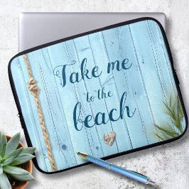 Capa Para Notebook Madeira Russa Turquesa Costeira Leva-Me A Praia