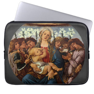 Capa Para Notebook Madona e Menino com Oito Anjos por Botticelli