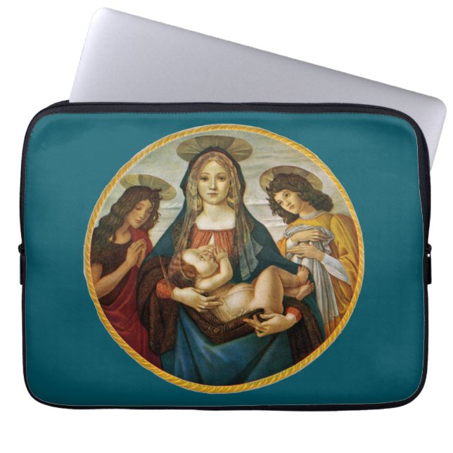 Capa Para Notebook Madona e Menino de Botticelli (Frente)