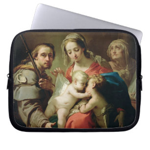 Capa Para Notebook Madonna e criança com santos John, Anna e Rocco