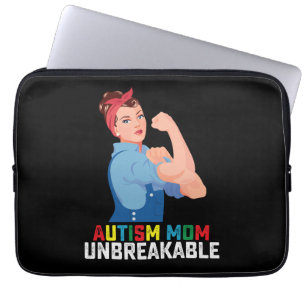 Capa Para Notebook Mãe de Autista Inquebrantável Orgulhosa Família Au