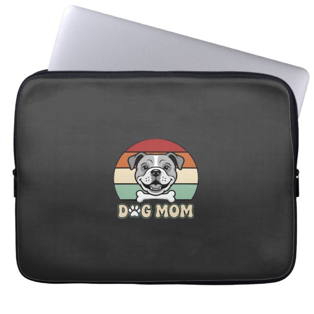 Capa Para Notebook Mãe de Cachorro Retro Bulldog Vetor (Frente)