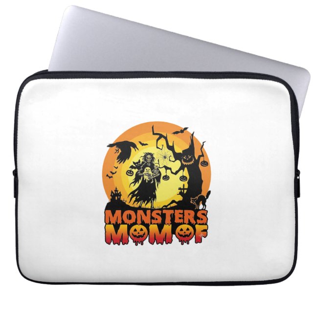 Capa Para Notebook Mãe dos Monstros Dia das Bruxas Monstro Fantasma E (Frente)
