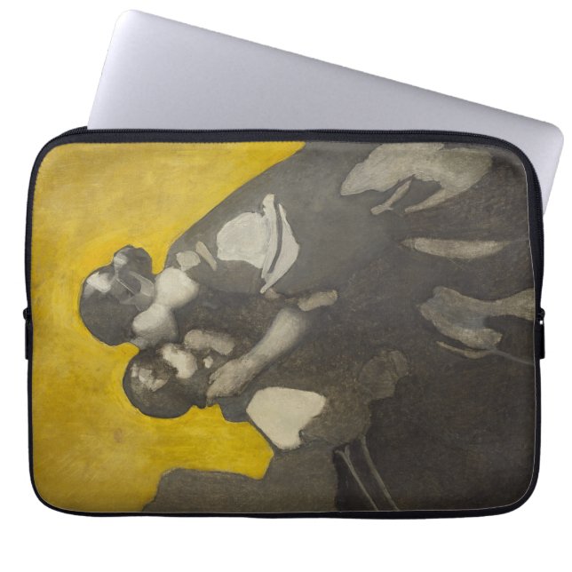 Capa Para Notebook Mãe e Criança (por Norah Neilson Cinza) (Frente)