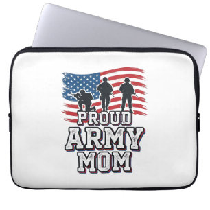 Capa Para Notebook Mãe Orgulhosa do Exército Camisa Militar Patriótic