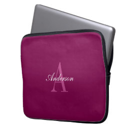 Capa Para Notebook Magenta Vermelha Elegante, Nome Cor-de-Rosa e Bran